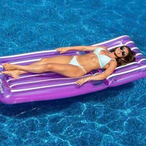 COPY - Swimline Purple Cool Stripe Pool Lounger Float NEW